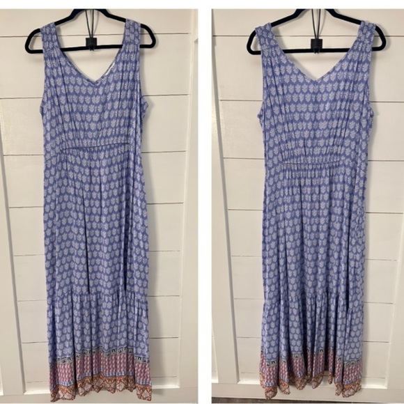 BEACHLUNCHLOUNGE Woman Ireana Tiered pastel printed sleeveless maxi dress XL - Picture 2 of 16